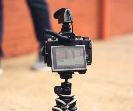 camera placed on a tripod