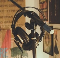 studio headphones on stand