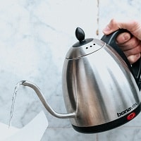 black and silver electric kettle