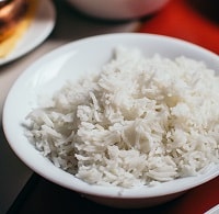 rice served in a plate